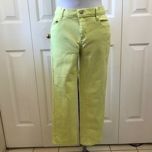 Joe Fresh Lime Slim Crop Capri Pant sz 8